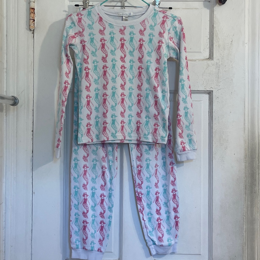 Pottery Barn Kids Long Sleeve Mermaid Tee - Pink & Aqua